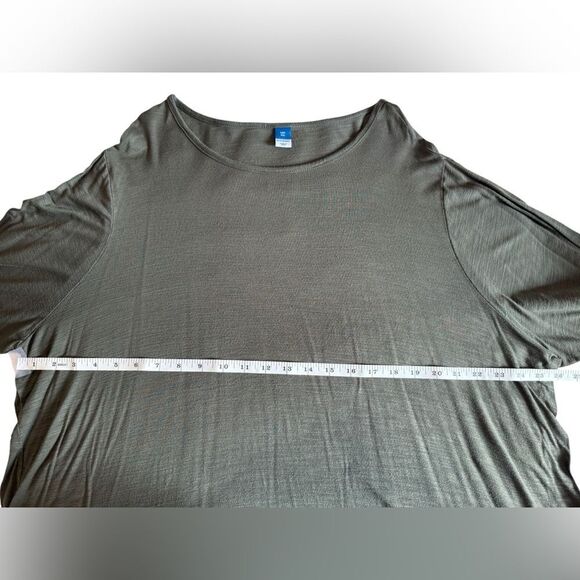 Old Navy Women’s XXL Luxe Crew-Neck Slub-Knit Long-Sleeve Tee Olive Green - Picture 4 of 7